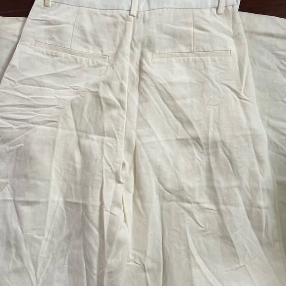 Zara Cream Wide-Leg High-Rise Trousers - Picture 8 of 8